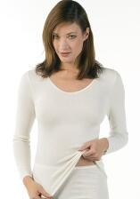 Medima Classic - Damen-Hemd (1/1 Arm) Angora/Baumwolle - Weiß