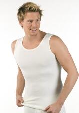 Medima Classic - Herren-Hemd (ohne Arm) Angora/Baumwolle - Weiß