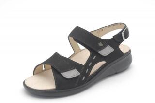 FinnRelax Damen Sandale SUVA schwarz/grau Nubuk